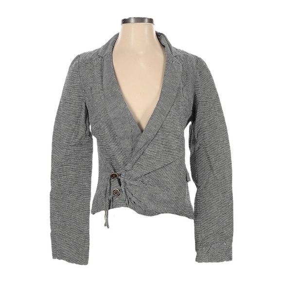 Anthropologie Daughters of the Liberation Pinstripe Linen Feminine Blazer Size 6 - Picture 1 of 11